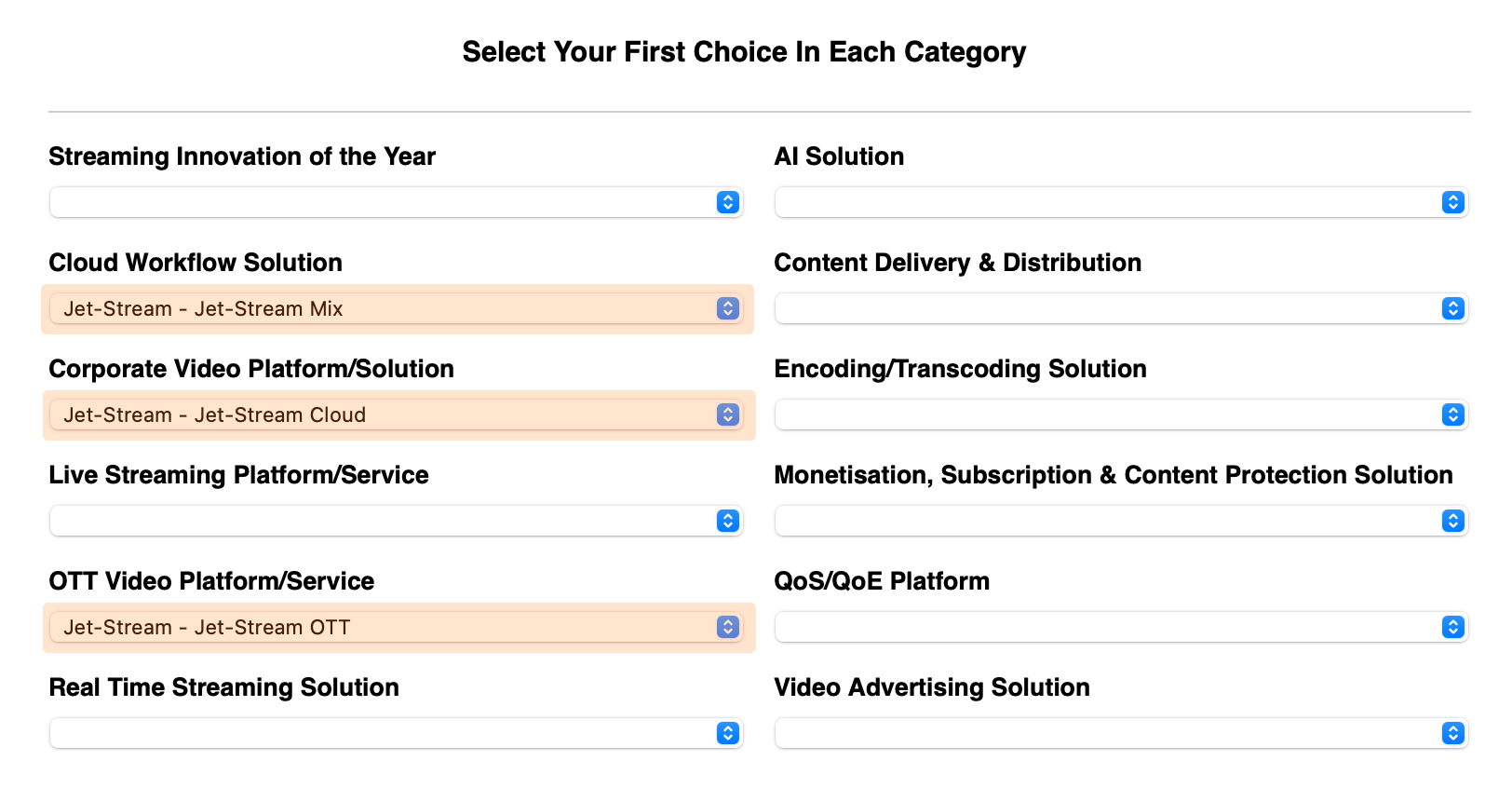 Vote for Jet-Stream at the Streaming Media Innovation Awards